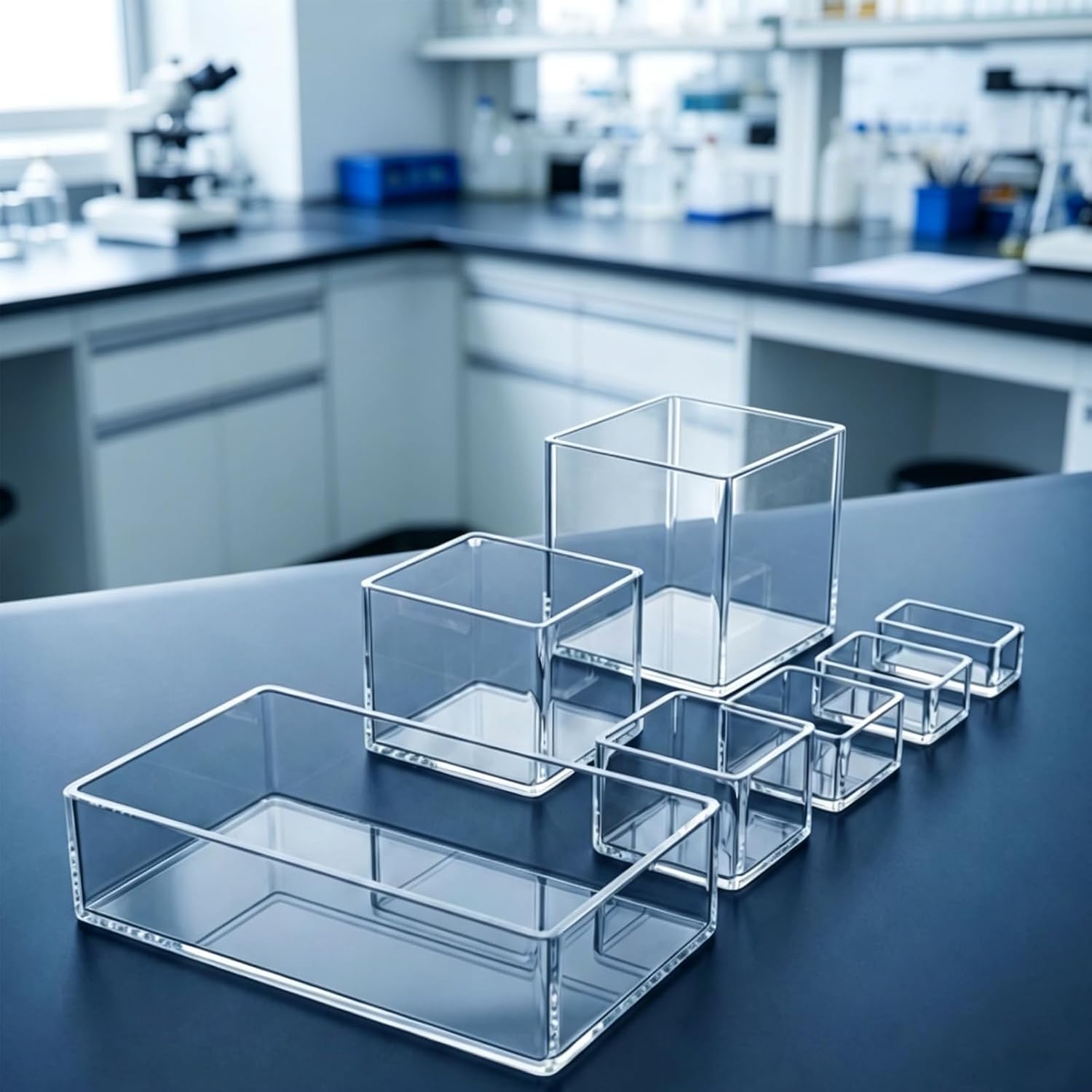 Fused Silica Square Quartz Crucible, JGS-2 High Temp Lab Vessel for Sintering & Melting (60 × 60 × 60 mm)