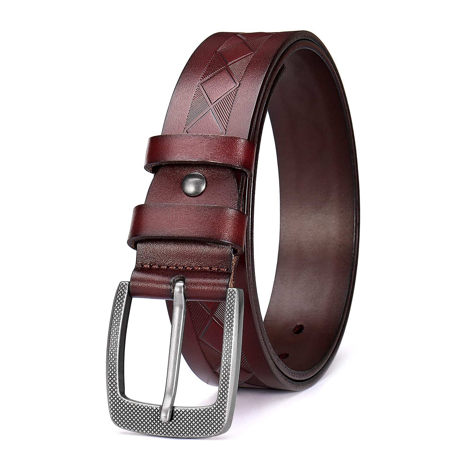 compudaMens Belts Leather Italy Genuine Leather Heavy Duty Solid Belt For Men Jeans