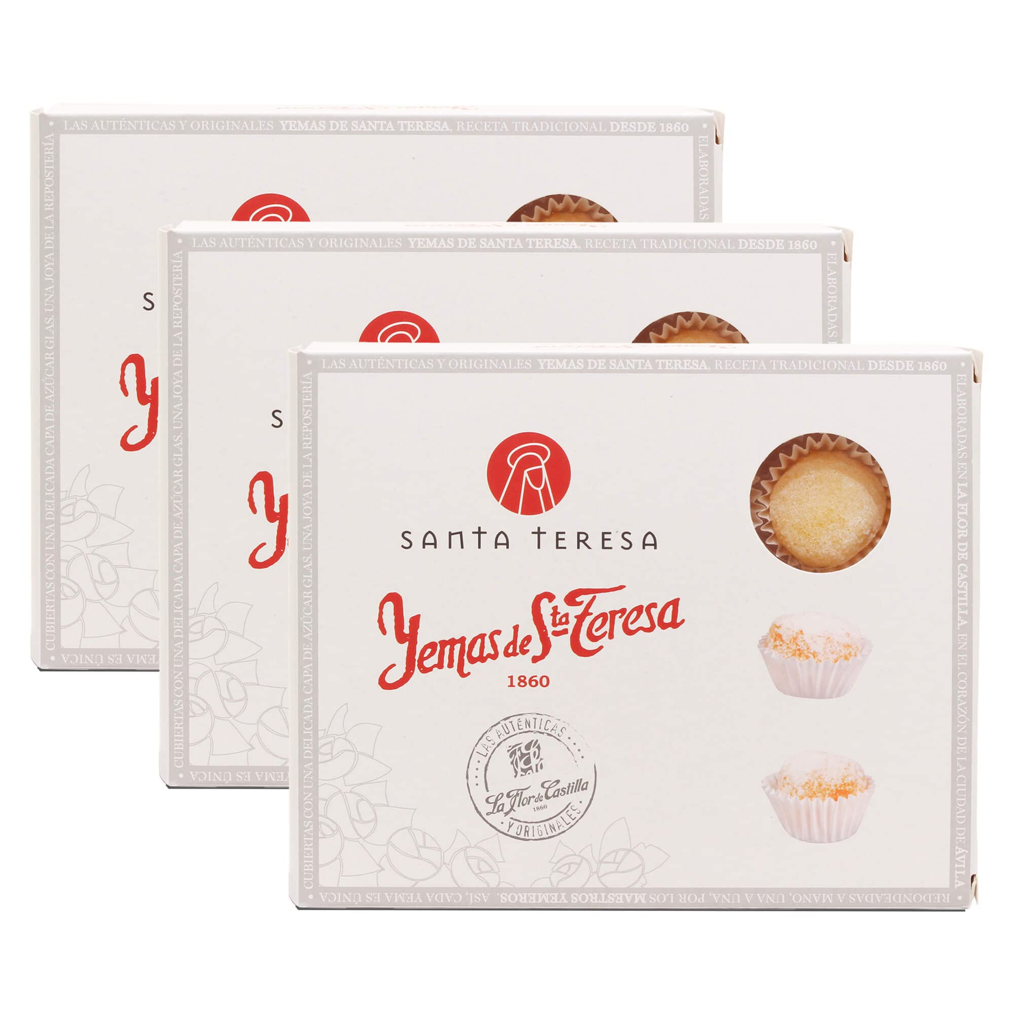 Santa Teresa Pack 3 Cajas Yemas Santa Teresa Ávila Sabor Tradicional Dulce Gourmet 36 Unidades 420 Gr