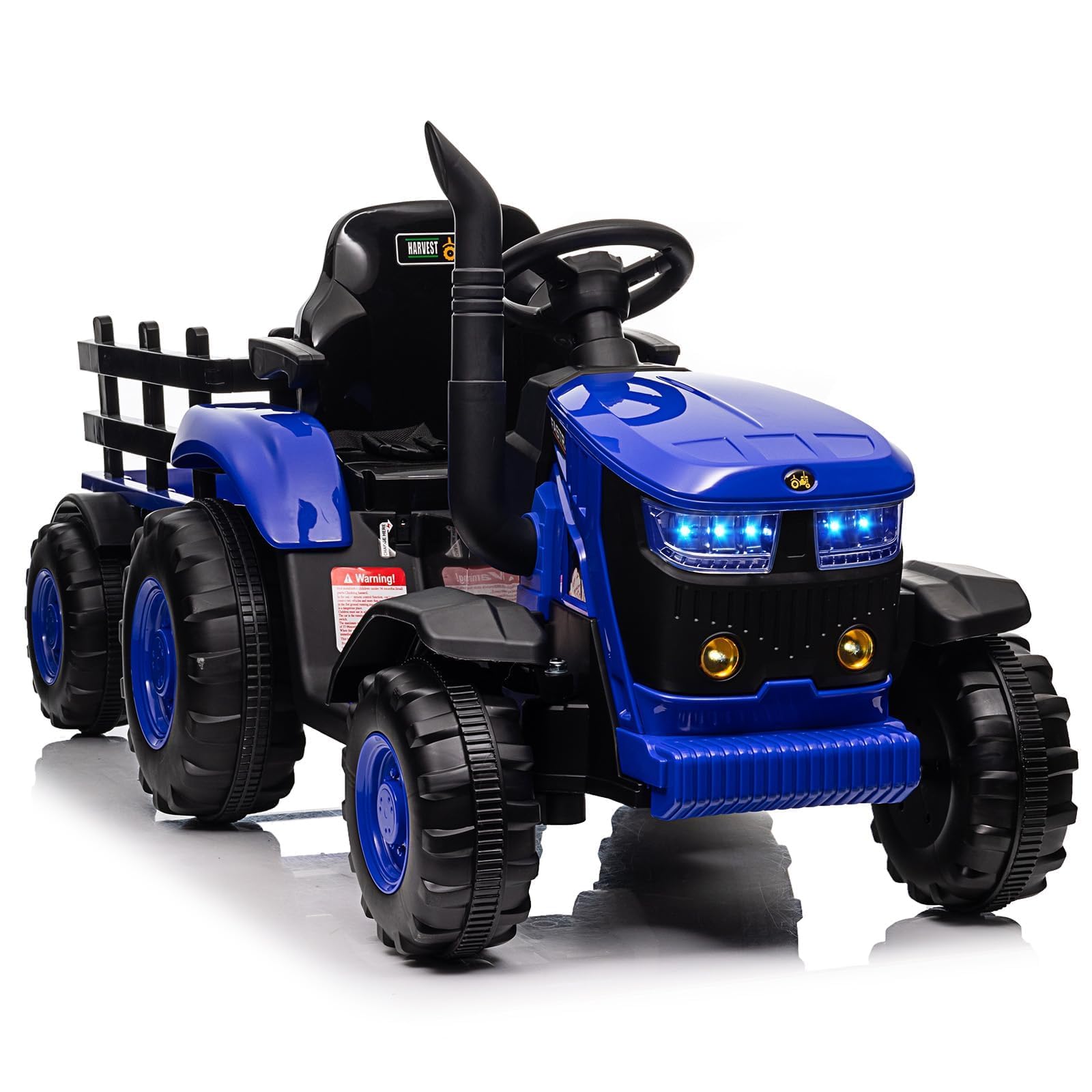 London Boutique 12V Kids Electric Ride-On Tractor with Detachable Trailer