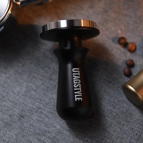 Miniatura 9 de Manipulación de espresso de 2.098 in manipulación de café con resorte calibrado cargado  30 lb Espresso Hand Tamper  Base plana 100% acero