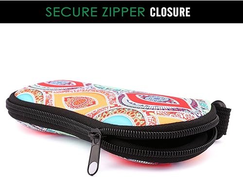 Miniatura 66 de MoKo - Estuche suave, ultra ligero, de neopreno, para lentes de sol, con cremallera y clip para cinturón
