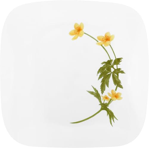 Corelle Plato cuadrado Vitrelle de 10-1/4 pulgadas, ranúnculo