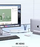 LENTION 6-in-1 USB C 3.0 Le centre, 4K HDMI, 100W PD, 4-Port USB Un transfert de données USB 3.0 hub Idéal pour le travail & Étude, conducteur stable 3.0 Certifié, compatible avec macOS, iOS/iPadOS, Windows & ChromeOS
