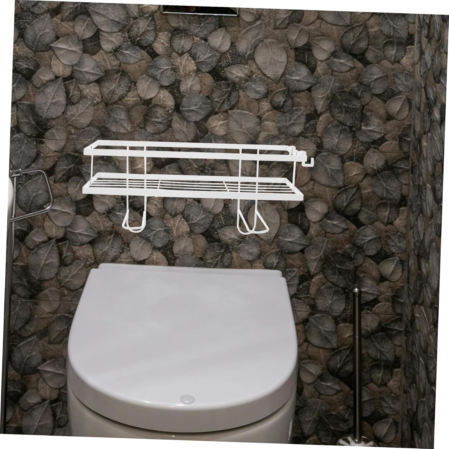 ULTECHNOVO Toilet Storage -Saving Bathroom Organizer Easy Installation Above Toilet Storage Rack Single Design for Bathroom Essentials
