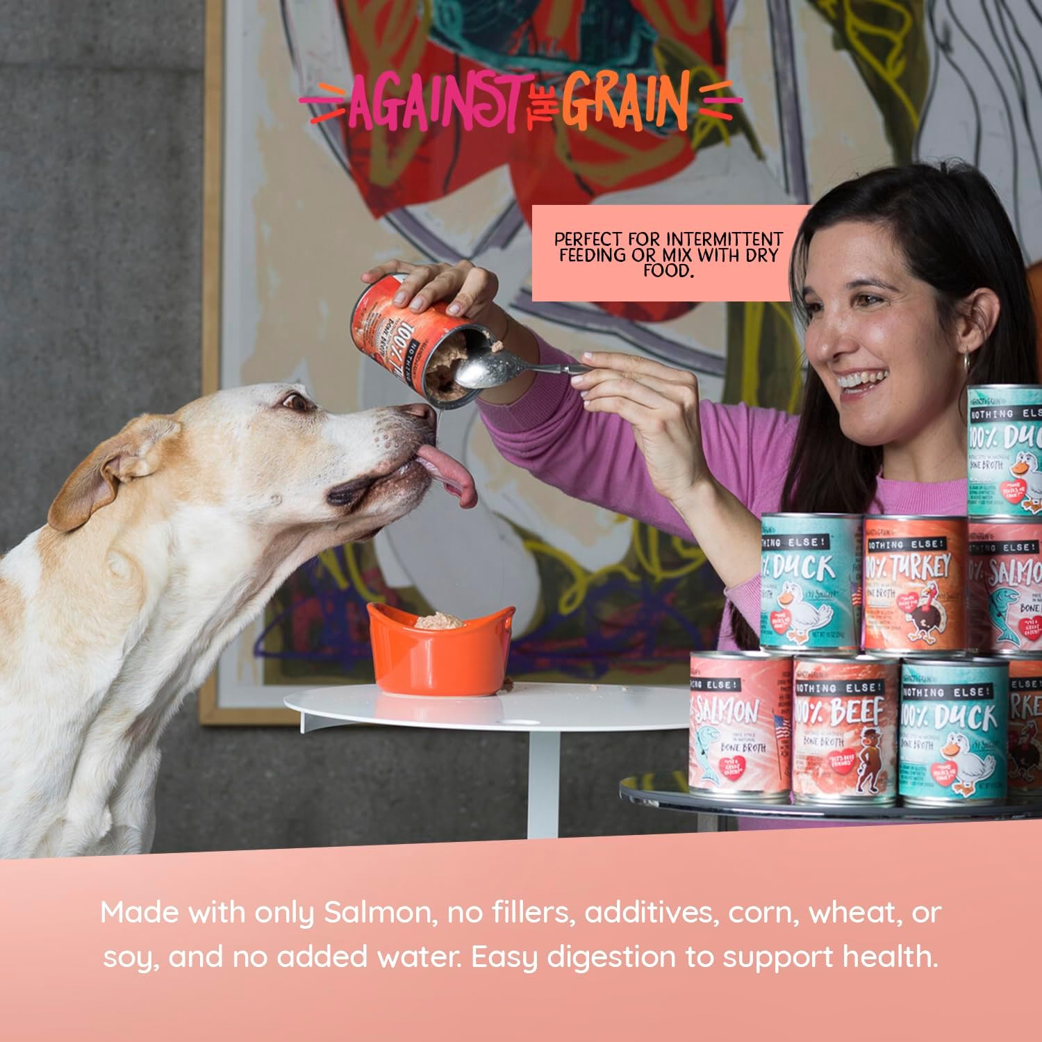 Evanger's Against The Grain Nothing Else! 100% Salmon Dog Food – 12 Count, 11 oz Each – Single-Ingredient Meatball Texture in Natural Broth – Wet Dog Food – Grain & Gluten Free - Image 3