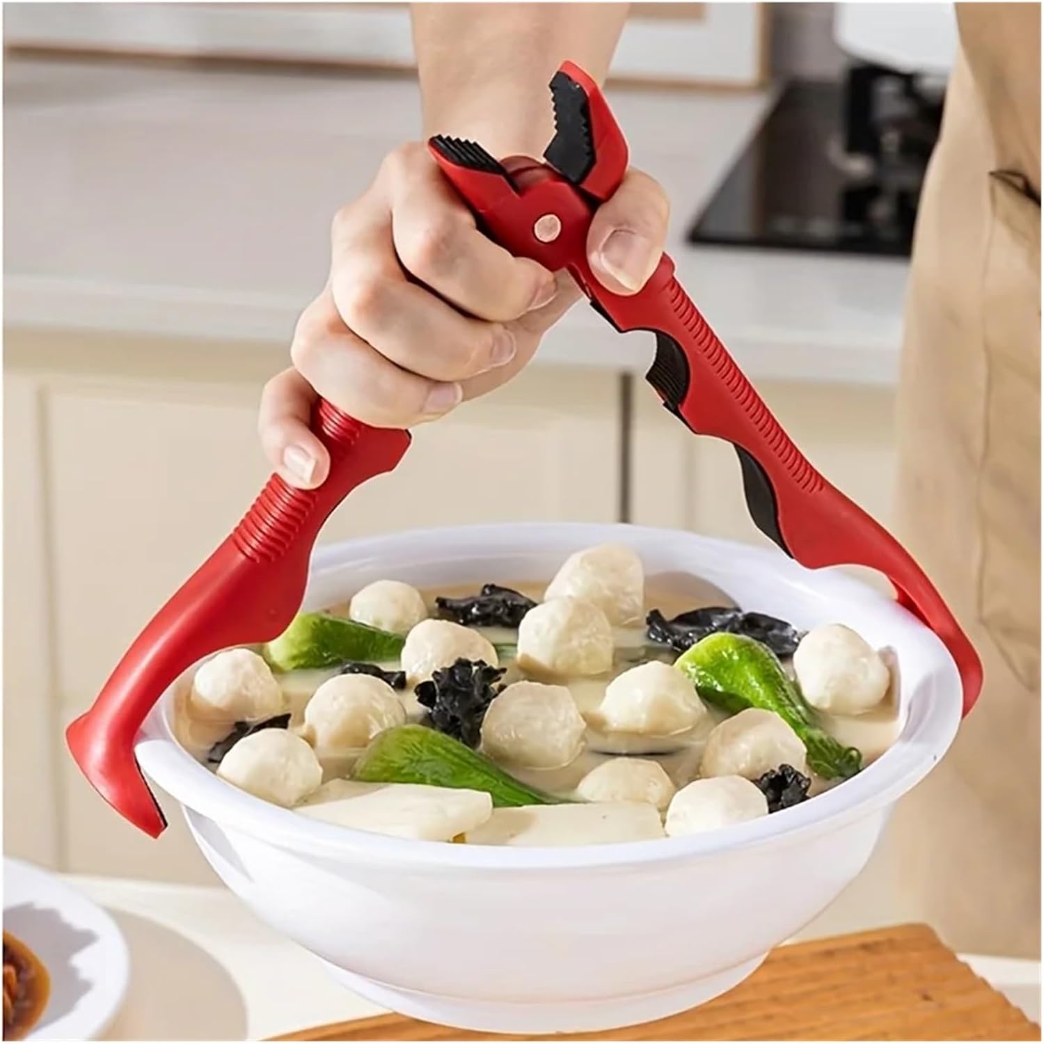 3-in-1 Anti-Scalding Clip Non-Slip Easy Grip Kitchen Tool for Hot Dishes Pot Holder(WHITE)