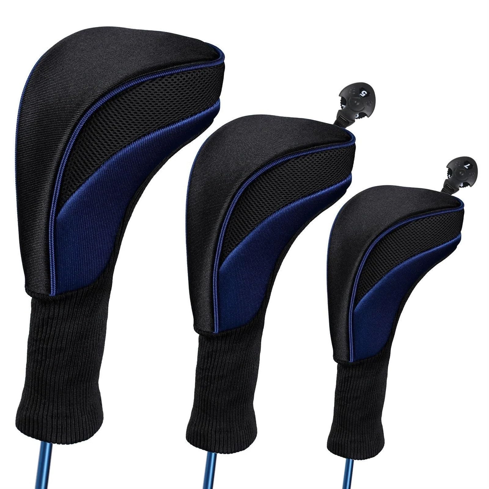 3 Fundas for Cabezas de Palo Golf Madera Blanda, for Profesionales Funda para Cabeza de Palo de Golf