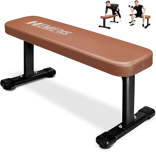 Miniatura 10 de Banco de peso plano, banco de entrenamiento de 660 libras, equipo de ejercicio de prensa de banco para gimnasio en casa, entrenamiento de fuerza con