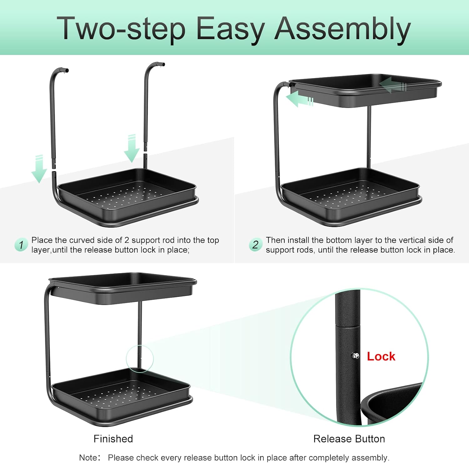 2 Tier Spice Rack Organizer HEROPIE Bathroom Counter Organizer Desktop ...