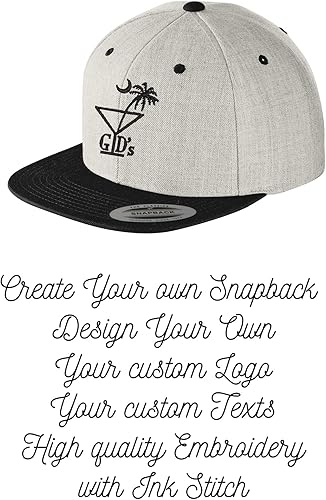 Vista 4 de INK STITCH Stc19 Diseña Tu Propio Logo Textos Bordado Snapback Caps - Multicolores