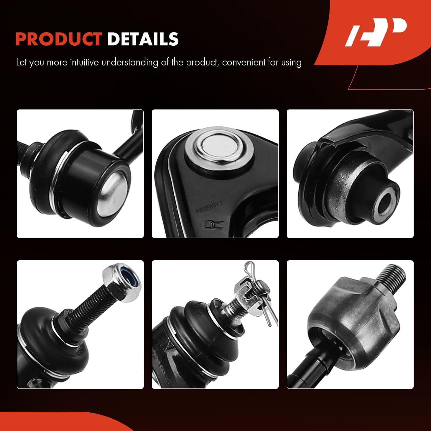 A-Premium 10Pcs Front Suspension Kit, Upper Control Arm, Sway Bar Link, Inner & Outer Tie Rod End, Compatible with Honda CR-V CRV 1997 1998 1999 2000 2001