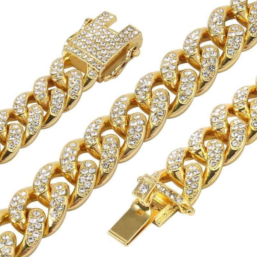 Men's 12MM 14MM 20MM Chains 18K Gold Plated CZ Fully Iced-Out Miami Cuban Link Necklace