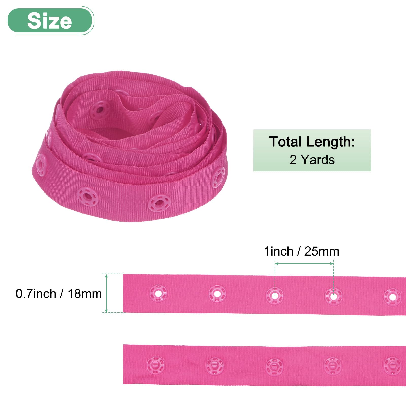 M METERXITY Plastic Snap Buttons, 2 Yards Plastic Snaps - Image 3