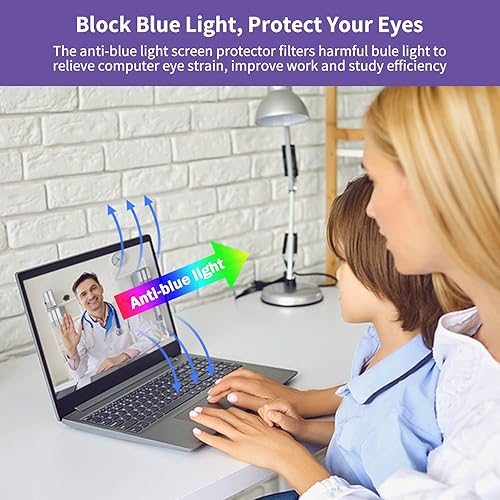 Miniatura 3 de Paquete de 2 protectores de pantalla anti luz azul de 15.6 pulgadas para HP Laptop de 15.6 pulgadas, HP Pavilion 15.6HP Envy x360 15.6ProBook
