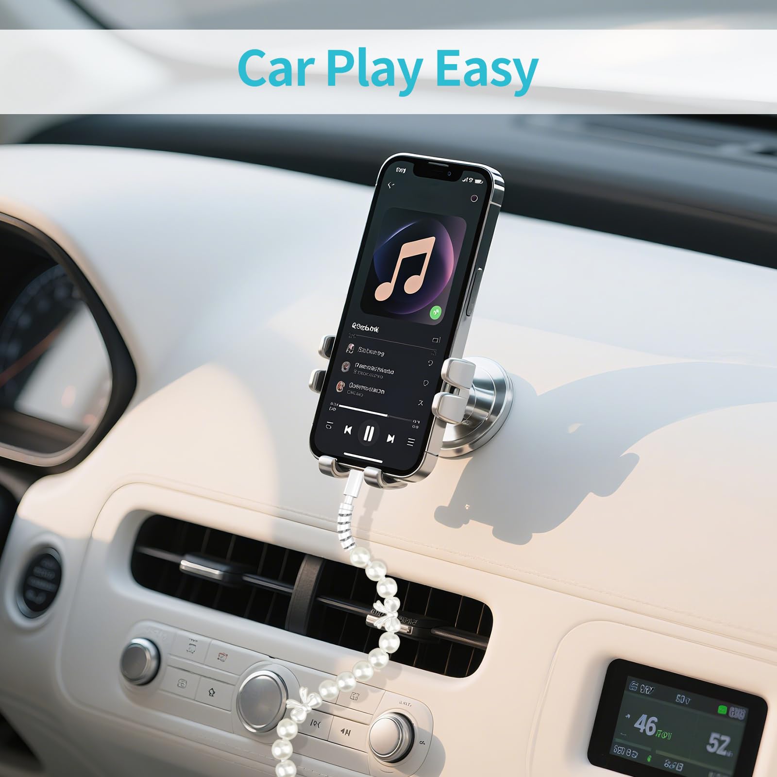 Cavo USB a USB C da 1,9 m 60 W bianco perla USB iPhone cavo di ricarica in rilievo tipo C cavo di ricarica rapida con fiocco carino per iPhone 16 15 Plus Pro Max 16E Samsung Galaxy S25 S24 S23