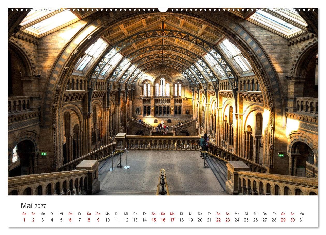 CALVENDO - London - In der Stadt der Superlative. (Wandkalender 2027 DIN A2 quer), Monatskalender: Doppeldeckerbusse, Telefonzellen und eine königliche Familie.
