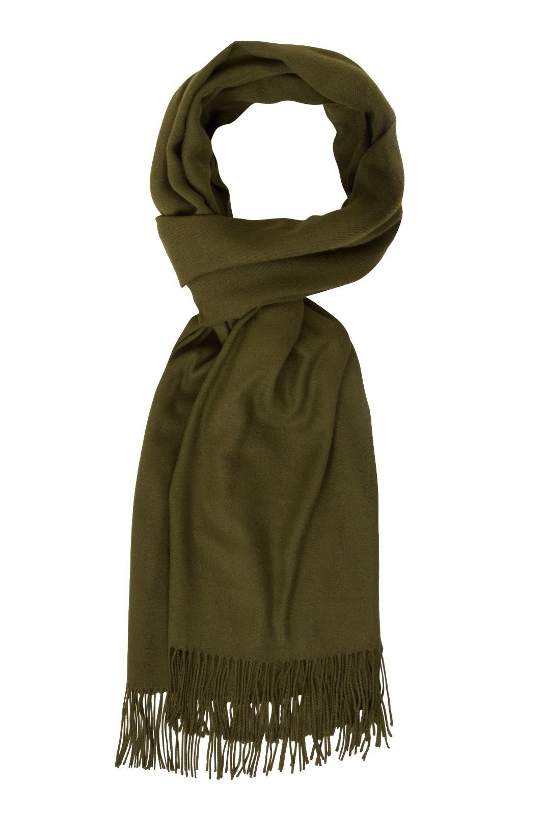 Women's Warm Winter Fashion Cashmere Wool Scarf Large Shawl Pashmina Scarf Wraps - Khaki