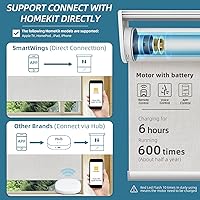 Vista 3 de SmartWings Persiana enrollable motorizada funciona con HomeKit, automáticas, 100% opacas, control remoto inalámbrico para casa inteligente, motor