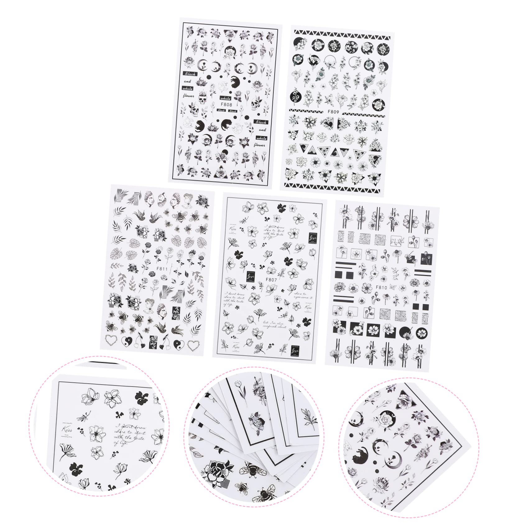 4 Set Adesivi Per Unghie Fiori Decorazioni Per Unghie E Per Feste E Occasione Speciali Facile Applicazione Per Nail Art Creativa E Personalizzata 10 Fogli*4