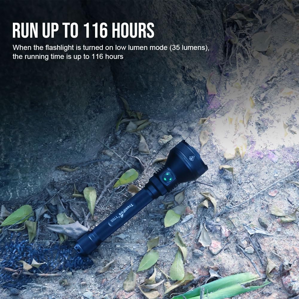 TrustFire T70S Lampe de poche LED puissante professionnelle Torche de Chasse 2350 lumens, Lampe de Poche Tactique Militaire Électrique Rechargeable USB Torches Haute Puissance pour Chasse Sauvetage