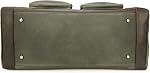 Polare 23” Waxed Canvas Cowhide Leather Waterproof Travel Duffel Bag Trim Luggage Weekender Overnight Carry on Hand Bag (Army Green)