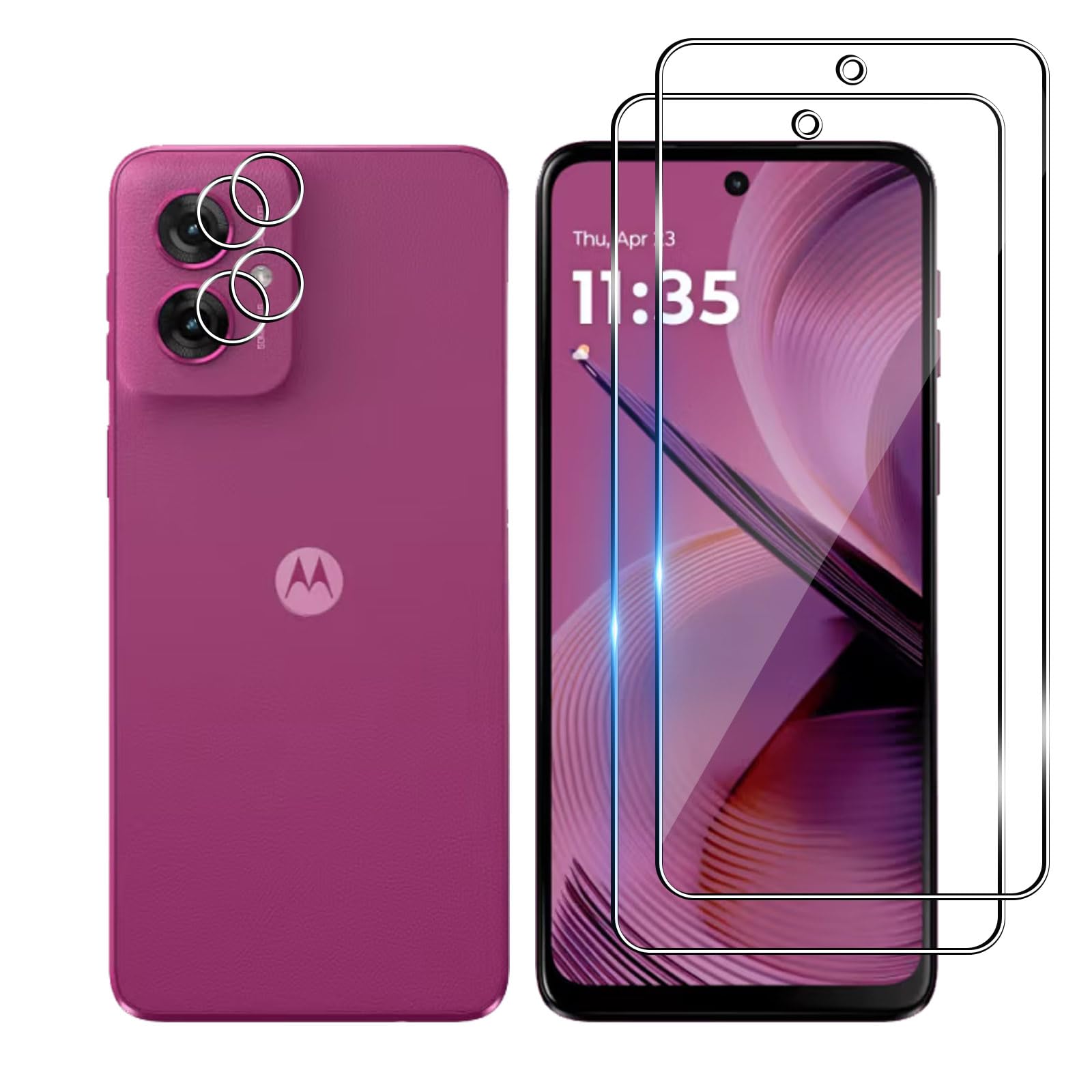 Natbok 2+2 Pièces Verre Trempé Pour Motorola Moto G55 5G Avec 2 Caméra