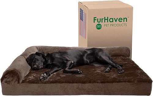 Miniatura 15 de Furhaven Cama de Gel Refrescante para Perros Grandes con Refuerzos Extraíbles y Funda Lavable, Para Perros de Hasta 95 libras - Chaise en Forma de L