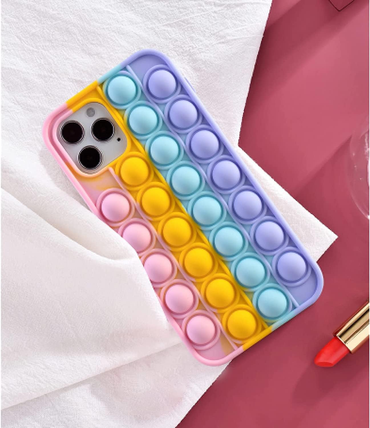 FINDWORLD Case for iPhone SE 2020 8/7/6/6S Funny Bubble Shockproof Protector Cover, Fashion Squeeze Sensory Stress Reliever Toy Cases, Boys Kids Girls Adult Gifts Cover Housing Skin
