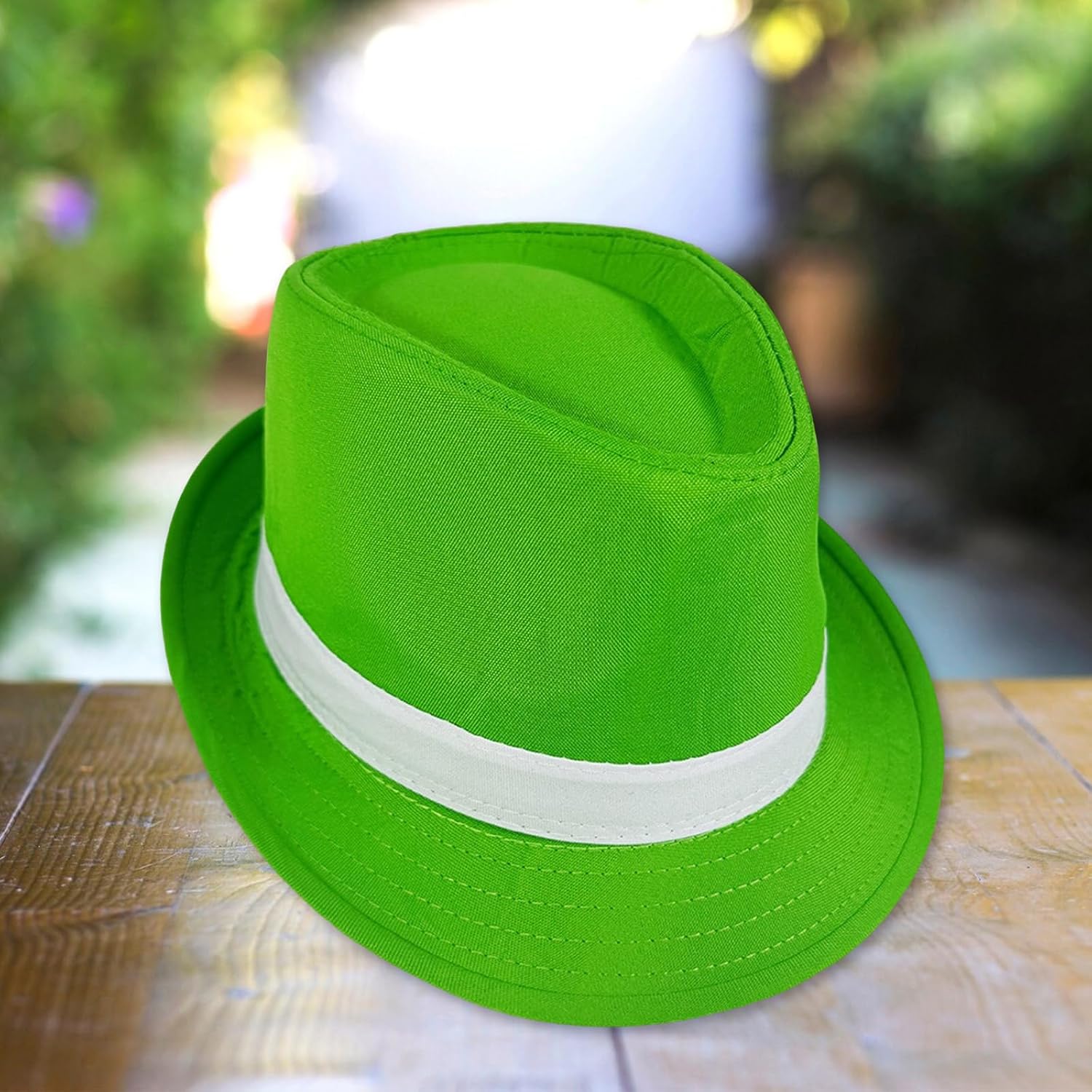 Irish Day Fedoras Shamrock Photo Props Fun Fedoras Party White Belt Karaoke Party Porkpie Hat Leprechaun Irish Green Hat