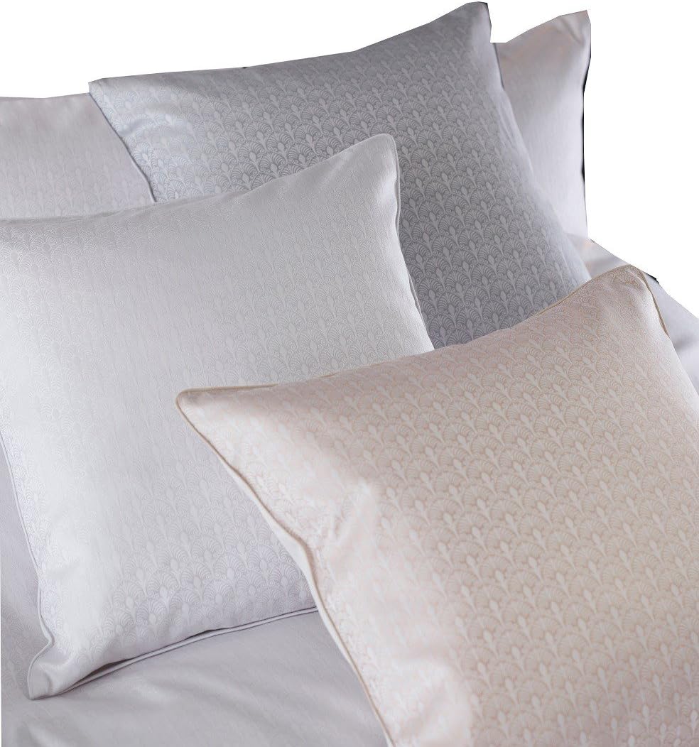Curt Bauer Mako Brocade Damask Pillowcase Pavoni, 100% Cotton, 1071 Perlgrau, 80 x 80 cm