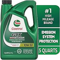 Vista 5 de Castrol Aceite de motor de mezcla sintética GTX High Mileage 10W-30, 5 cuartos de galón, paquete de 3