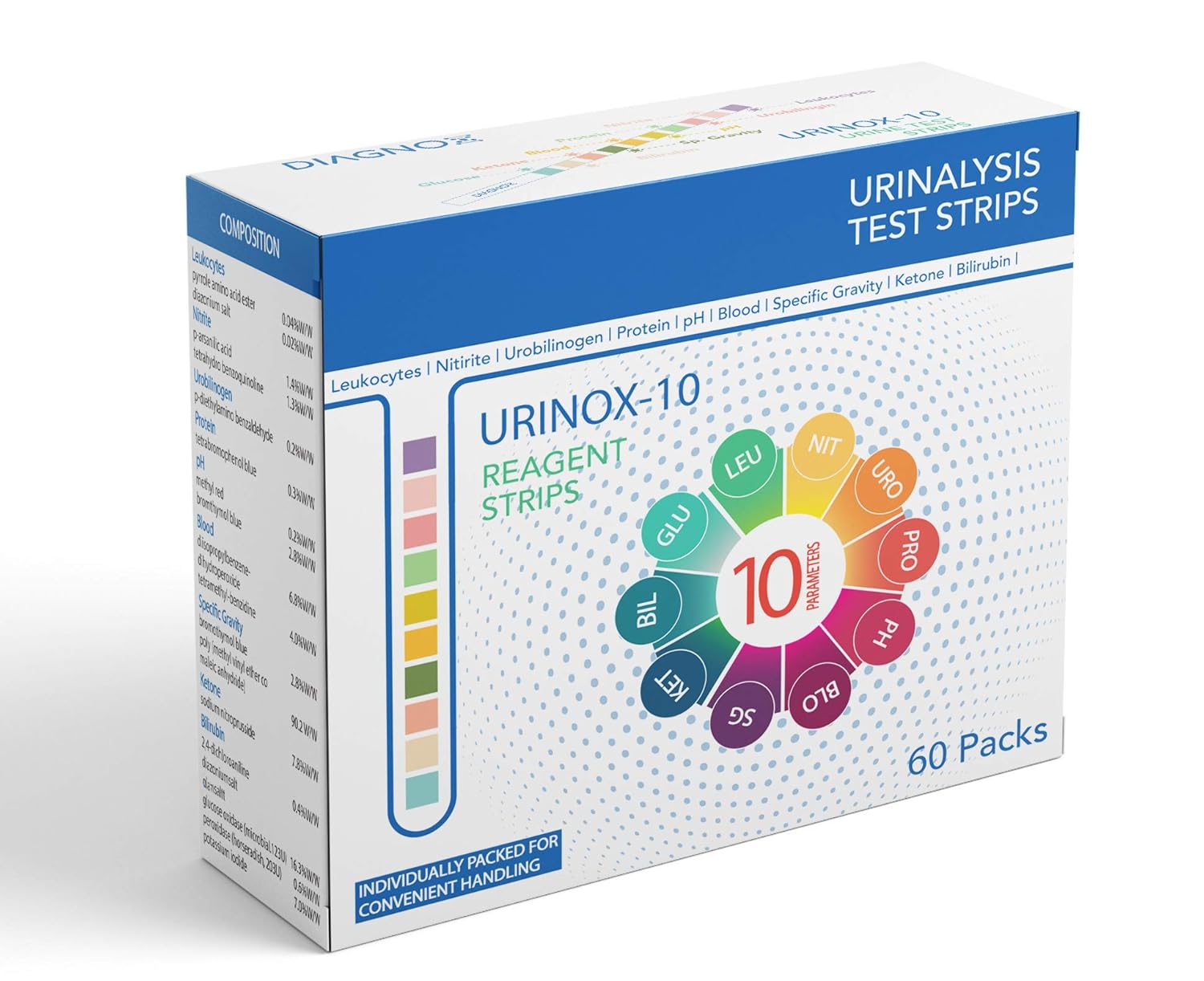 Urinox10 Urine Test Deluxe Strips for UTI I Tract Infection Urinary. 