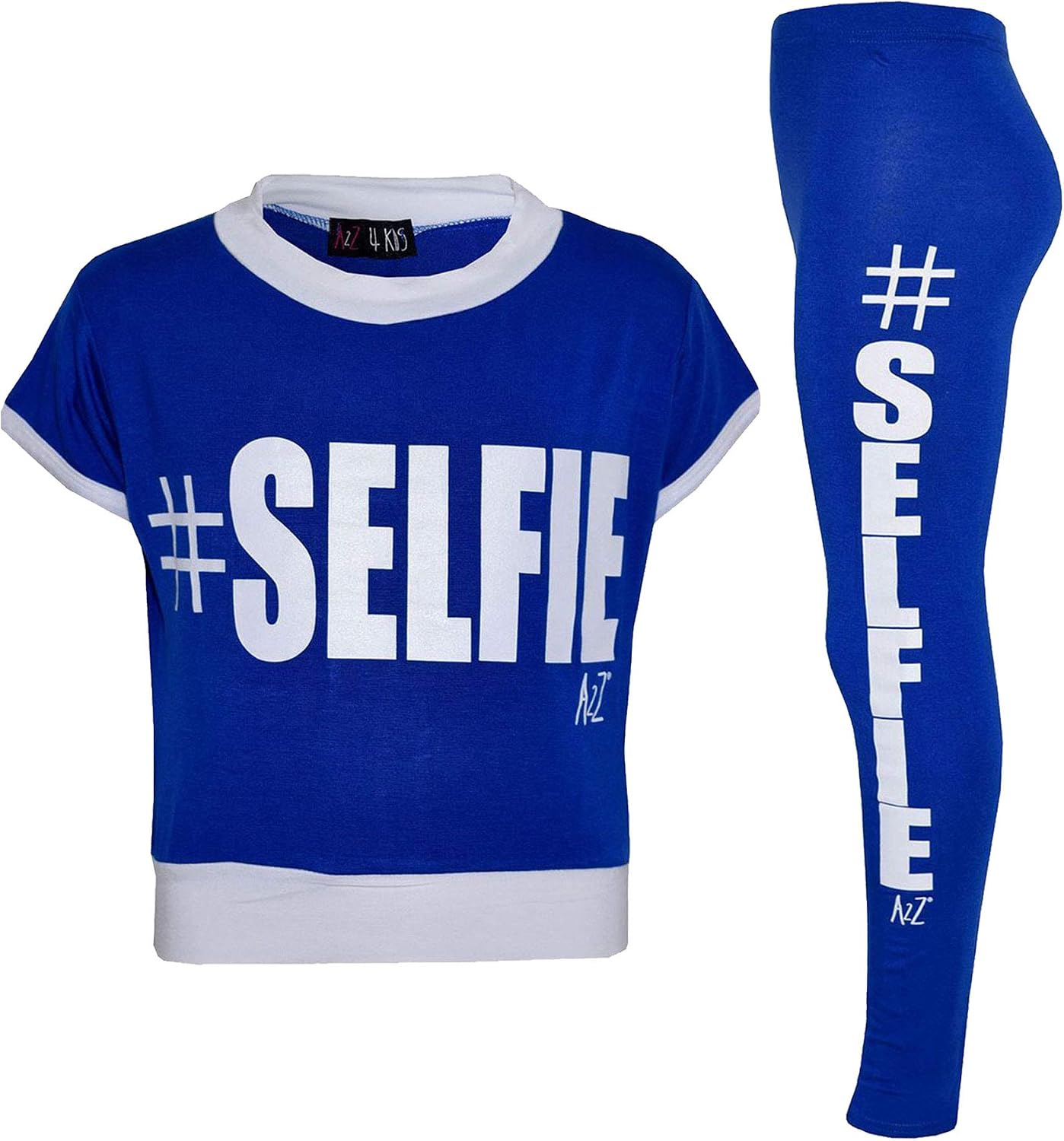 Girls Top Kids #Selfie Print Designer T Shirt & Fashion Legging Set 7-13 Years