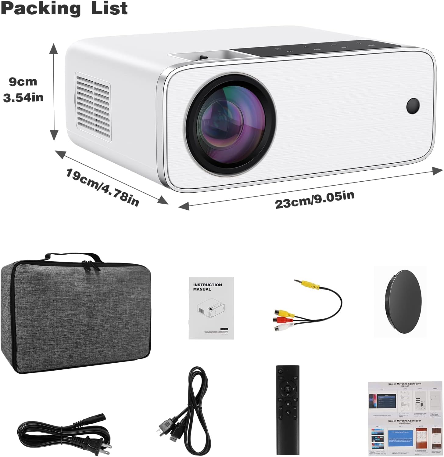 GROVIEW RD881 Projector and accessories in packaging