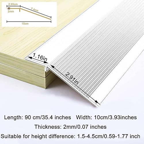 Miniatura 2 de Floor Transition Strip, Aluminum Transition Strips For Doorway, 35.4 Inch Adhesive Flooring Transitions, For Entrance Door Edge Trim