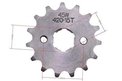 Miniatura 2 de Motocicleta 420-15T Piñón delantero de 0.787 in para 50 cc, 70 cc, 90 cc, 110 cc, 125 cc, motocross, mini bicicleta, TaoTao, Roketa, Coolster, Sunl