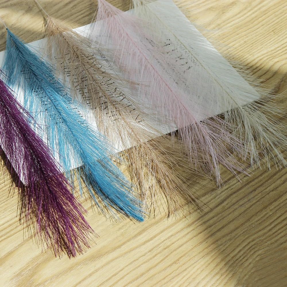 Bouquet de Pampas artificielles en Soie Multicolore, 40 cm, Lot de 10 ou 15(Curry,15pcs)