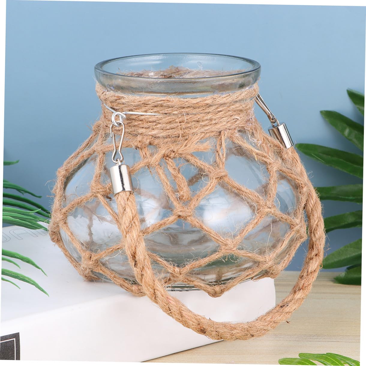 PRETYZOOM Vase en Verre à Corde Style Rétro Jardinière Hydroponique Décorative, Motif Gourde, pour Tulipes et Roses Maison ou Bureau