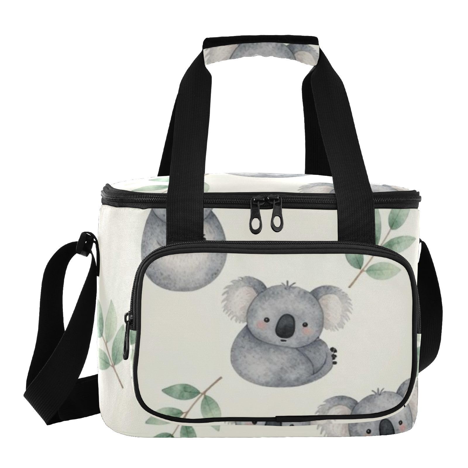 Wudan Koala eukaliptus liść termiczna torba na lunch z podszewką PEVA Road Trip Outdoor Lovers