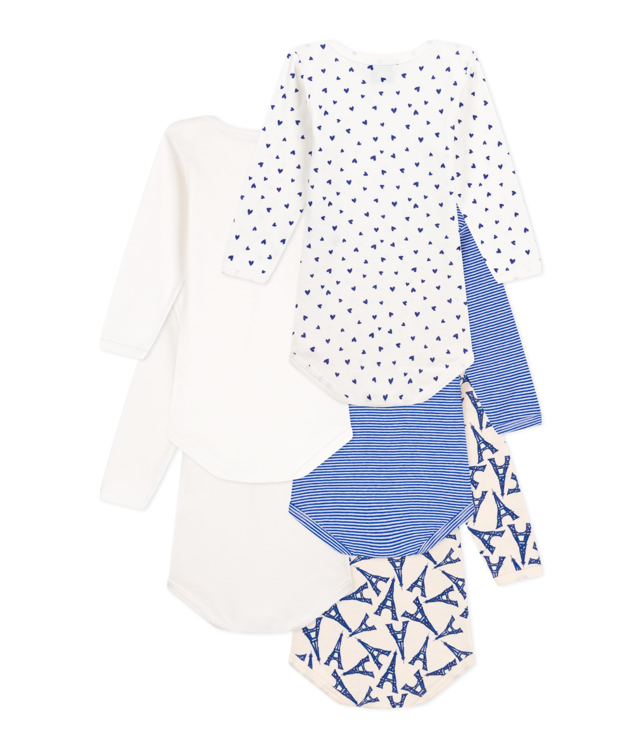 Petit Bateau Body a Righe a Maniche Lunghe Unisex-Bimbi