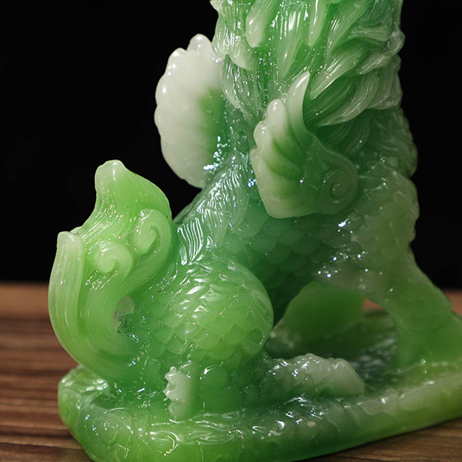 Ornamenti Feng Shui Chi Lin Statue Decor per Soggiorno, Coppia di Chi Lin/Kylin Figurine Sculture Decorazioni per la casa Regalo di congratulazioni per l'inaugurazione della casa