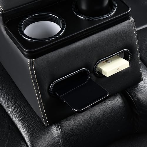 Vista 35 de Coverado - Consola central para automóvil, consola universal de asiento trasero, organizador y almacenamiento para camioneta, con soporte para Beige
