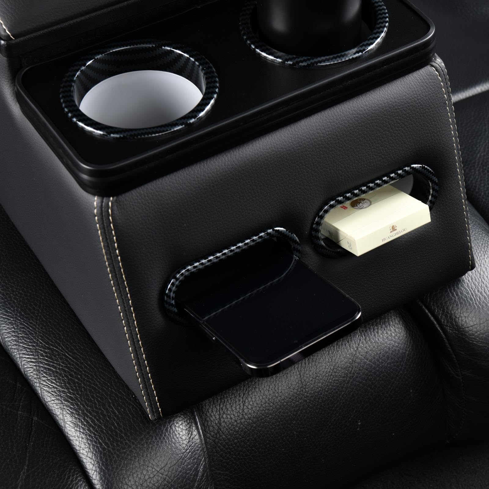 Coverado Consola Central para automóvil, Consolas universales para Asiento Trasero, Organizador de Asiento de camión y Almacenamiento, Organizador de Asiento Trasero con portavasos, Caja de
