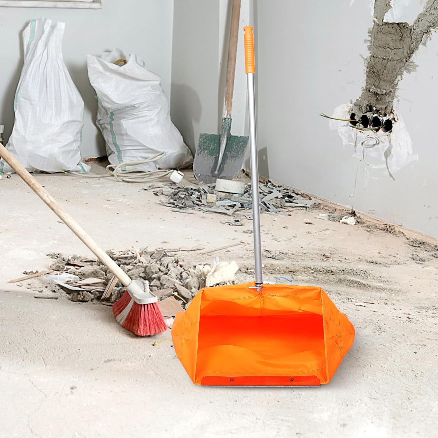 Windproof Trash Grabber Tool with Dustpan and Clamp Mechanism for Indoor Outdoor Cleaning Garbage Pickup Bag Holder 33X20X12 Inch Household Waste Disposal