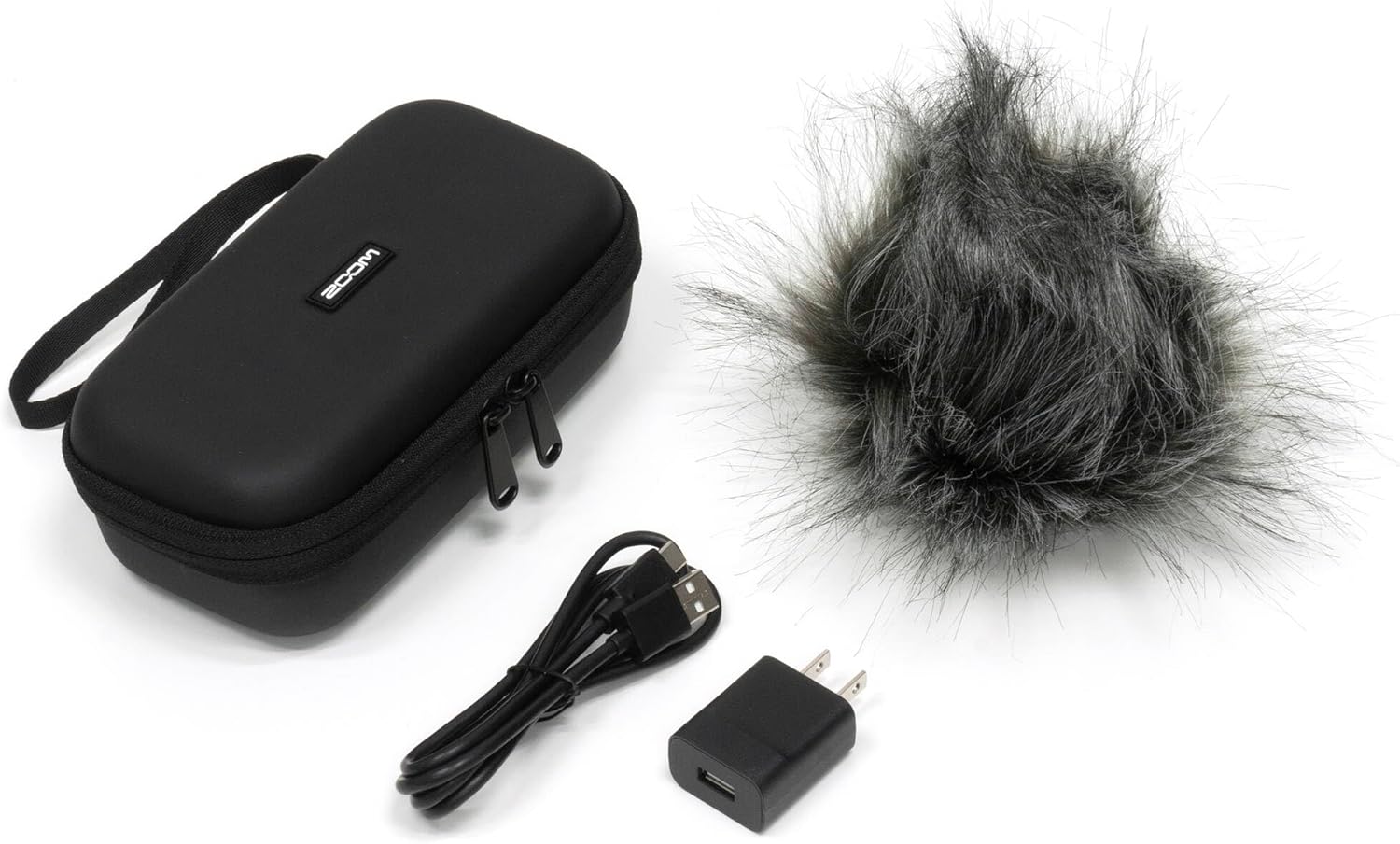 Zoom H4essential 4-Track 32-Bit Float Portable Audio Recorder with APH-4E Accessory Pack (Furry Windscreen, AD-17 Adapter, USB-C Cable and Padded Case) + 64GB Micro SD + AA Batteries + Cleaning Cloth