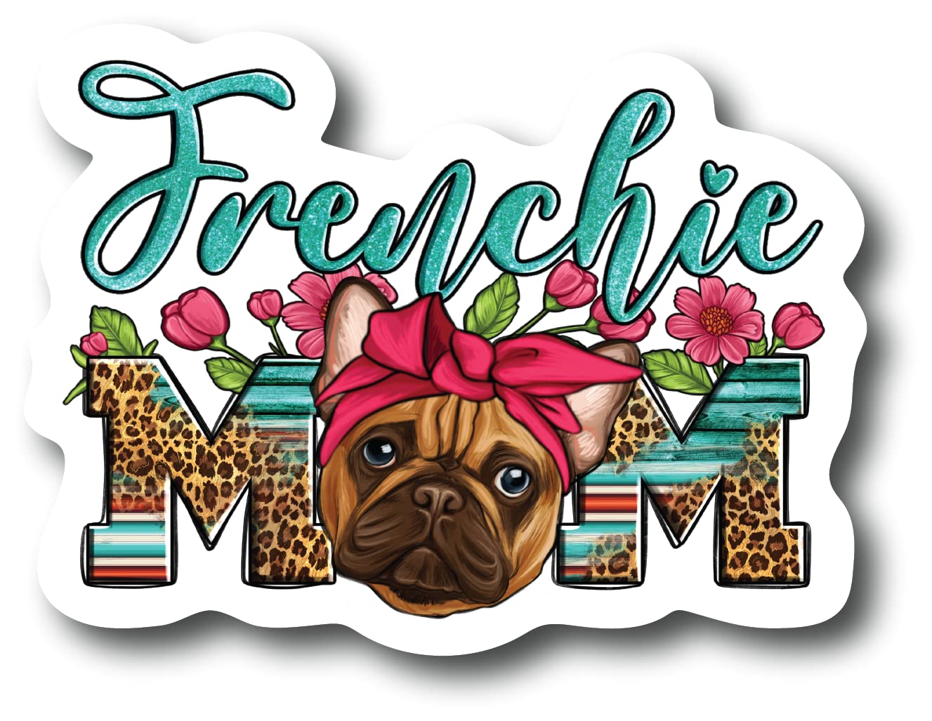 Frenchie Mom Colorful Refrigerator Magnet | UV Printed 4-Inch Kitchen Decor Accessory Featuring Stunning Design | French Bulldog Love Pet Paw Dog Bird