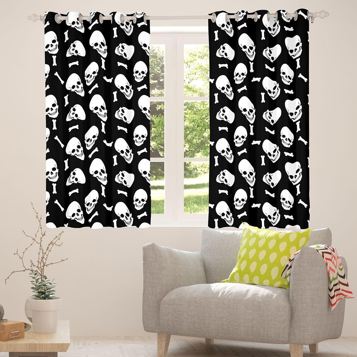 Loussiesd Happy Halloween - Trattamenti per finestre, 2 pannelli W46*L54