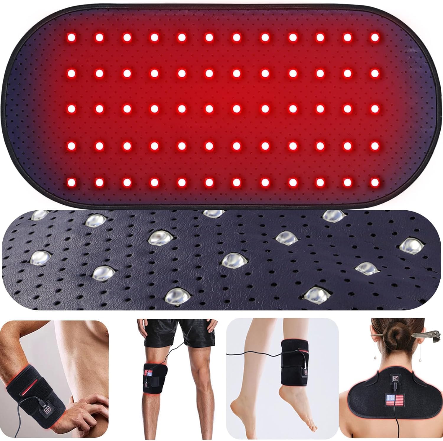 Red-Light-Therapy-for-Body,2025 Upgraded 4 Modes Near Infrared Light for Body Pain Relief,High-Efficiency Spherical Lamp Dual-Wave(660nm&850nm)LEDs,Corded-electric for Effective Therapy(12.3" x 6.2")