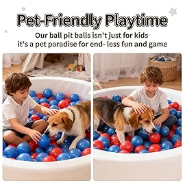 STARBOLO Soft Plastic Ball Pit Balls for Kids - 100pcs Shiny Red and Blue Colors for Baby & Toddler Ball Pits, Play Tents, Pool Water Toys, Parties, Photo Booth Props, Holiday Decor